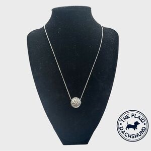 Kate Spade Silver Crystal Ball Necklace